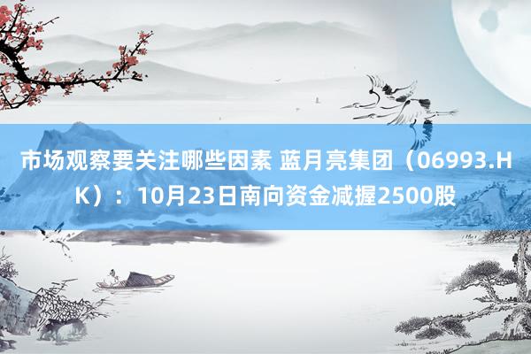 市场观察要关注哪些因素 蓝月亮集团（06993.HK）：10月23日南向资金减握2500股