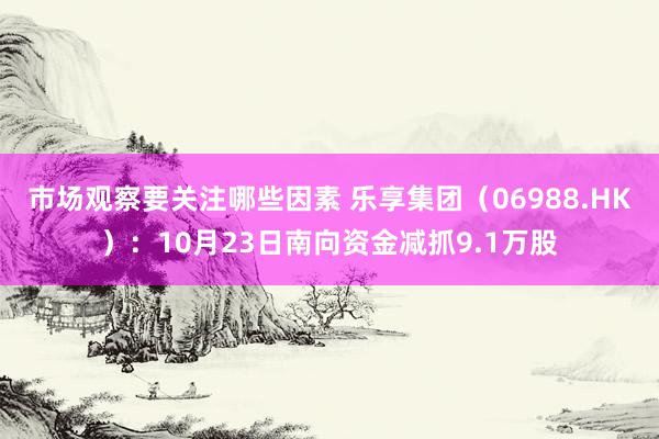 市场观察要关注哪些因素 乐享集团（06988.HK）：10月23日南向资金减抓9.1万股