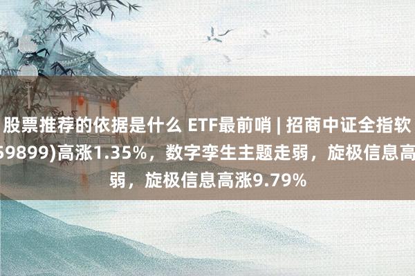 股票推荐的依据是什么 ETF最前哨 | 招商中证全指软件ETF(159899)高涨1.35%，数字孪生主题走弱，旋极信息高涨9.79%