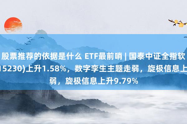 股票推荐的依据是什么 ETF最前哨 | 国泰中证全指软件ETF(515230)上升1.58%，数字孪生主题走弱，旋极信息上升9.79%