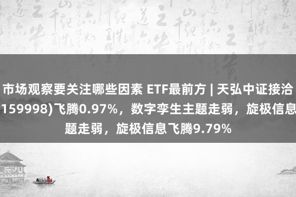 市场观察要关注哪些因素 ETF最前方 | 天弘中证接洽机主题ETF(159998)飞腾0.97%，数字孪生主题走弱，旋极信息飞腾9.79%