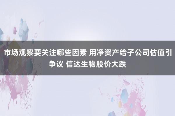 市场观察要关注哪些因素 用净资产给子公司估值引争议 信达生物股价大跌