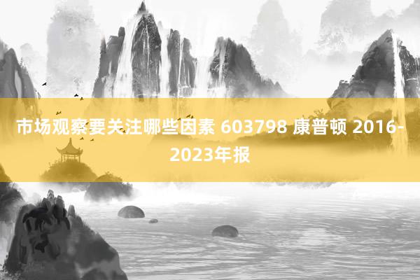 市场观察要关注哪些因素 603798 康普顿 2016-2023年报