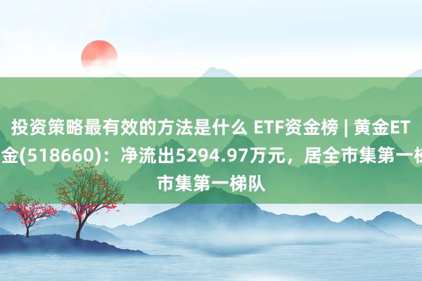 投资策略最有效的方法是什么 ETF资金榜 | 黄金ETF基金(518660)：净流出5294.97万元，居全市集第一梯队