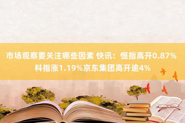 市场观察要关注哪些因素 快讯：恒指高开0.87% 科指涨1.19%京东集团高开逾4%