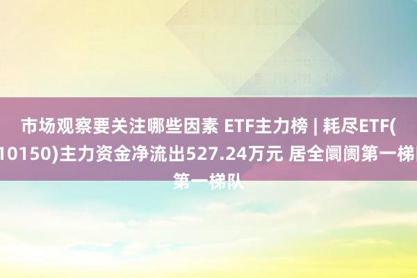 市场观察要关注哪些因素 ETF主力榜 | 耗尽ETF(510150)主力资金净流出527.24万元 居全阛阓第一梯队