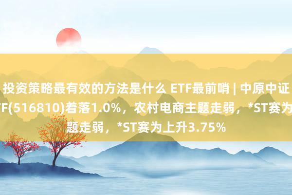 投资策略最有效的方法是什么 ETF最前哨 | 中原中证农业主题ETF(516810)着落1.0%，农村电商主题走弱，*ST赛为上升3.75%