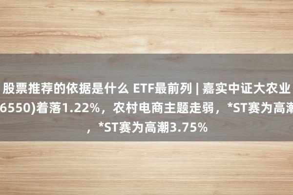 股票推荐的依据是什么 ETF最前列 | 嘉实中证大农业ETF(516550)着落1.22%，农村电商主题走弱，*ST赛为高潮3.75%