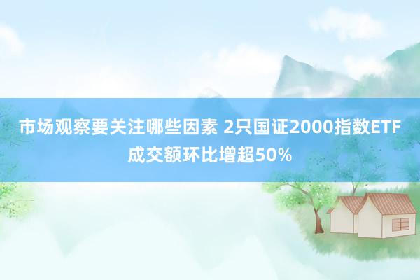 市场观察要关注哪些因素 2只国证2000指数ETF成交额环比增超50%