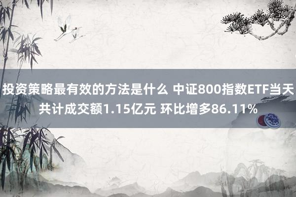 投资策略最有效的方法是什么 中证800指数ETF当天共计成交额1.15亿元 环比增多86.11%