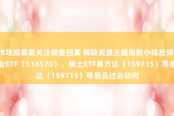 市场观察要关注哪些因素 稀缺资源主题指数小幅反弹，缓和化工行业ETF（516570）、稀土ETF易方达（159715）等居品过去动向