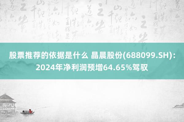 股票推荐的依据是什么 晶晨股份(688099.SH)：2024年净利润预增64.65%驾驭