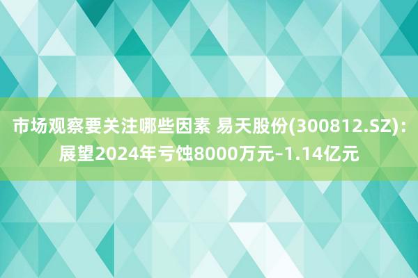 市场观察要关注哪些因素 易天股份(300812.SZ)：展望2024年亏蚀8000万元–1.14亿元