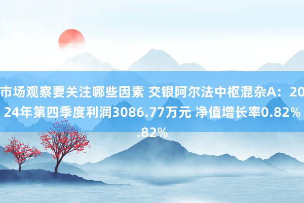 市场观察要关注哪些因素 交银阿尔法中枢混杂A：2024年第四季度利润3086.77万元 净值增长率0.82%