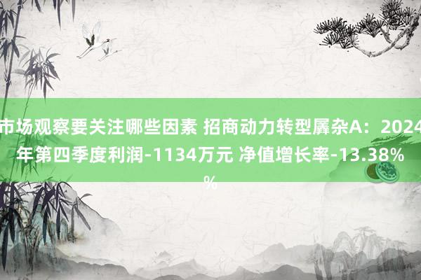 市场观察要关注哪些因素 招商动力转型羼杂A：2024年第四季度利润-1134万元 净值增长率-13.38%