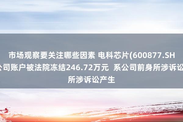 市场观察要关注哪些因素 电科芯片(600877.SH)：公司账户被法院冻结246.72万元  系公司前身所涉诉讼产生