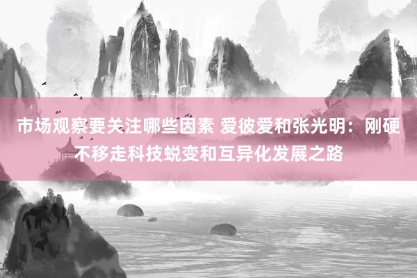 市场观察要关注哪些因素 爱彼爱和张光明：刚硬不移走科技蜕变和互异化发展之路