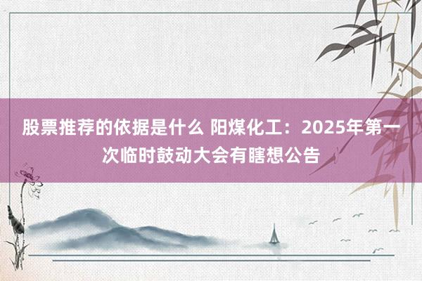 股票推荐的依据是什么 阳煤化工：2025年第一次临时鼓动大会有瞎想公告