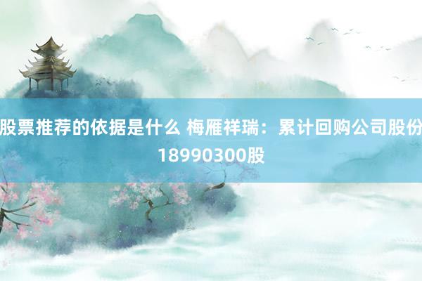 股票推荐的依据是什么 梅雁祥瑞：累计回购公司股份18990300股