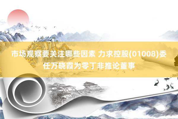 市场观察要关注哪些因素 力求控股(01008)委任万晓霞为零丁非推论董事